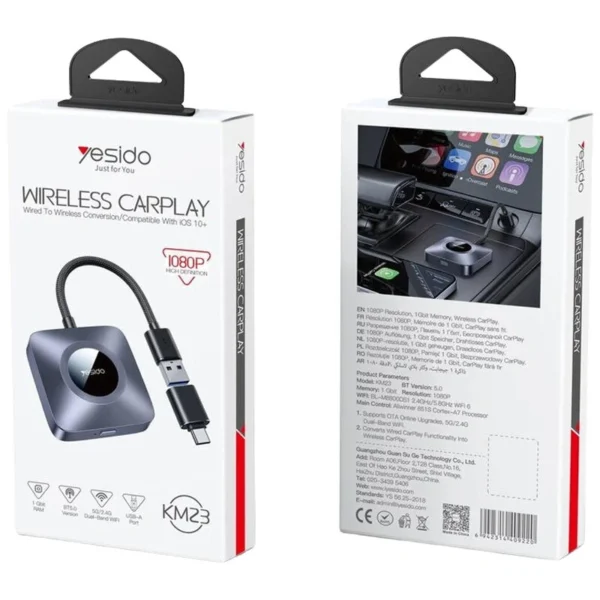 دانگل وایرلس کارپلی CARPLAY یسیدو YESIDO KM23
